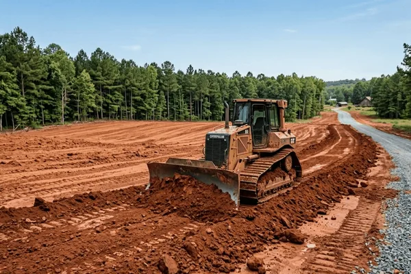 Land grading for new driveway access in rural Bulloch County, Georgia